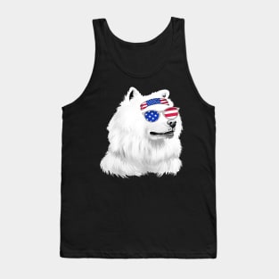 American Eskimo Dog Usa American Flag Tank Top